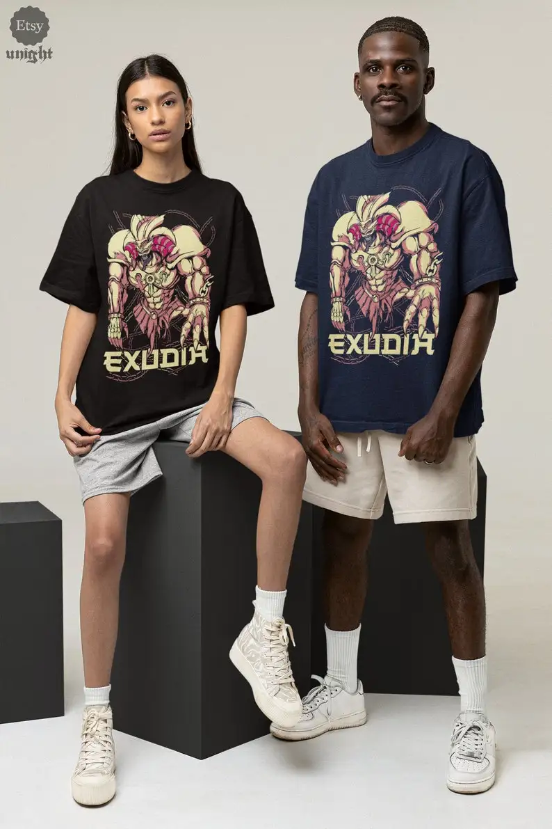 Unisex Ancient Duelist Tee - Anime Strategy Shirt, Manga Battle Top, Legendary Summon Apparel, Monster Duel Garment, Epic Showdo