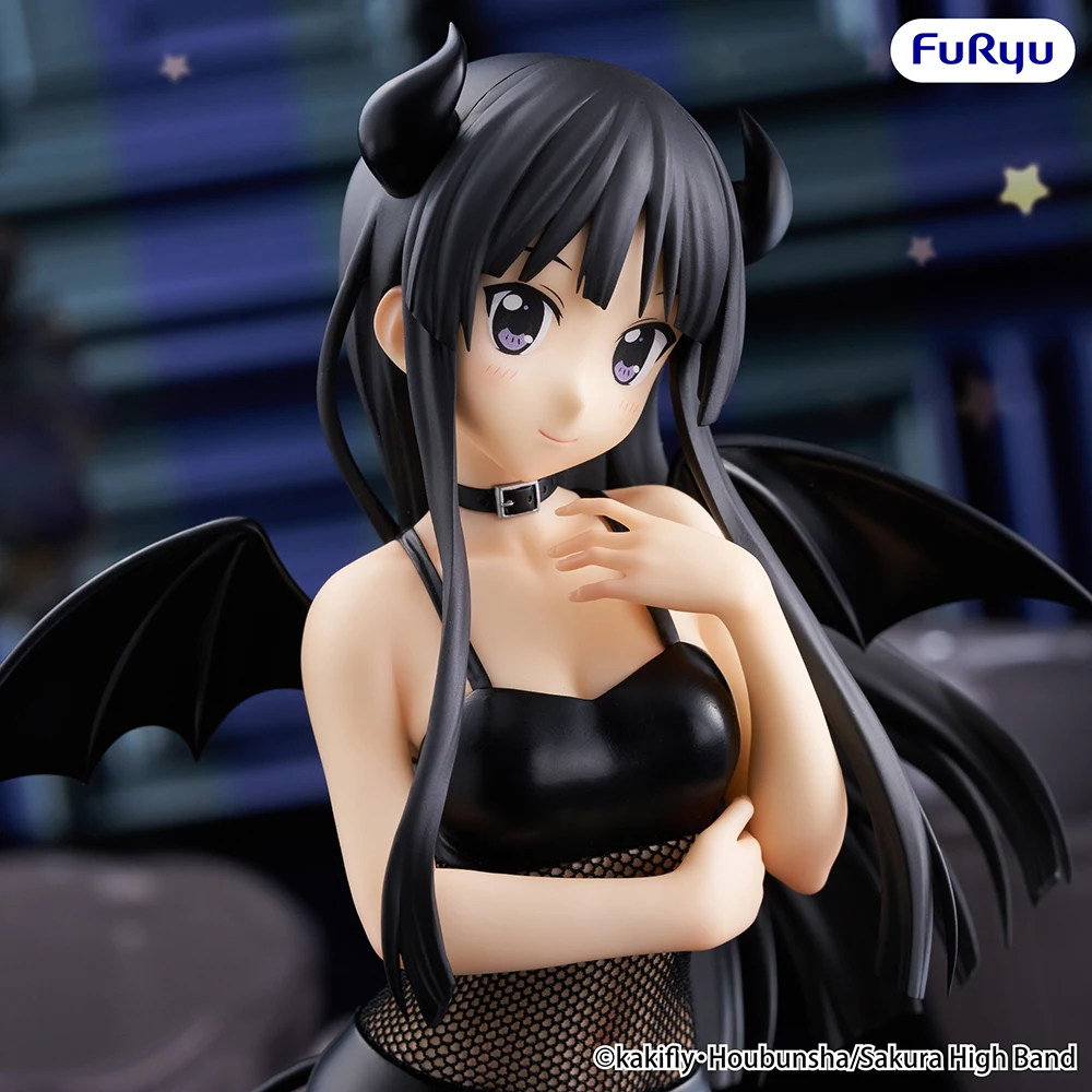 Original FuRyu BiCute Dark K-ON Akiyama Mio Anime Action Figure 24CM Collectible Cute Kawaii Toy Figures Birthday Gift