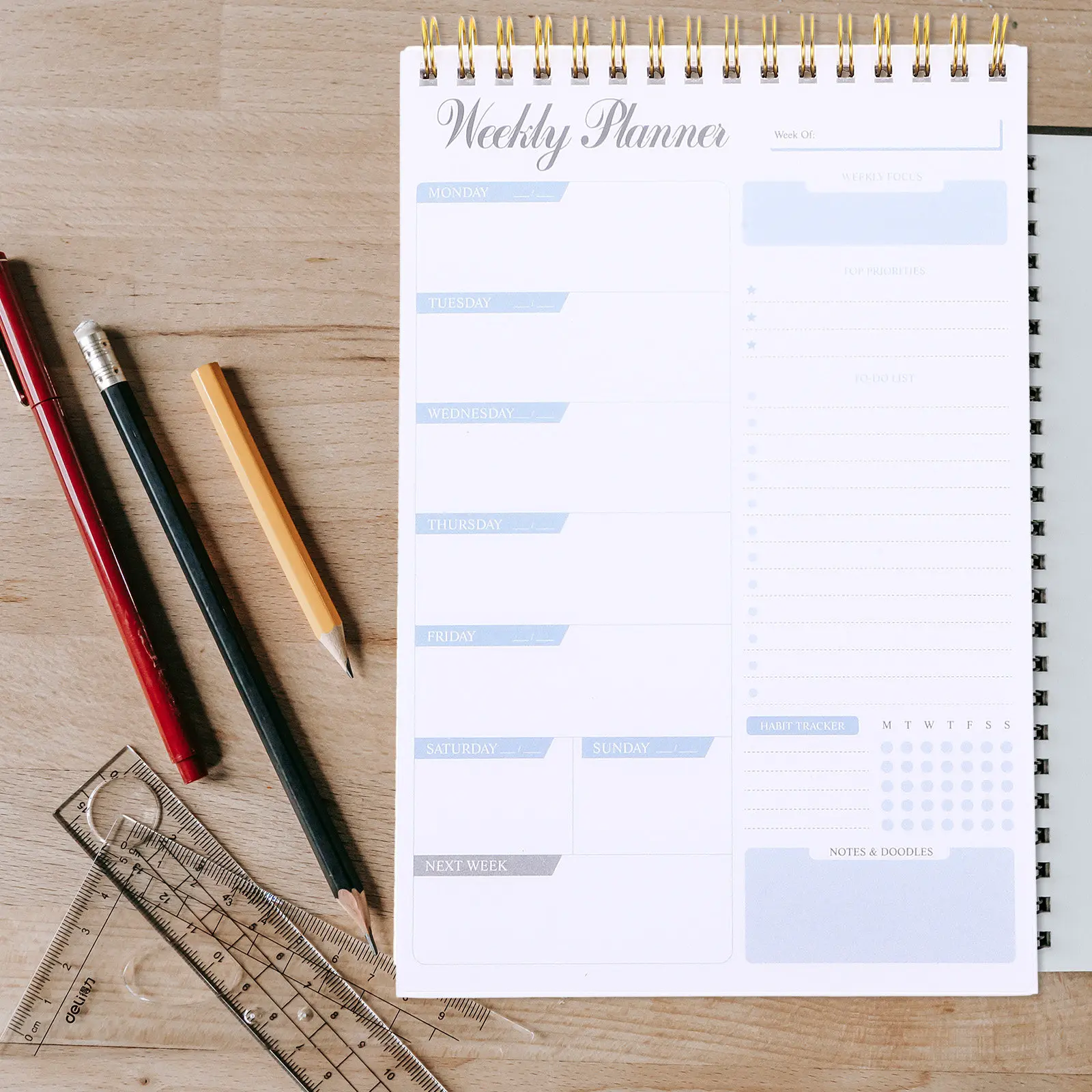 

Портативный блокнот-планировщик из бумаги и алюминиевого сплава: ежедневный список дел, отрывные листы для заметок, планирование задач и расписание