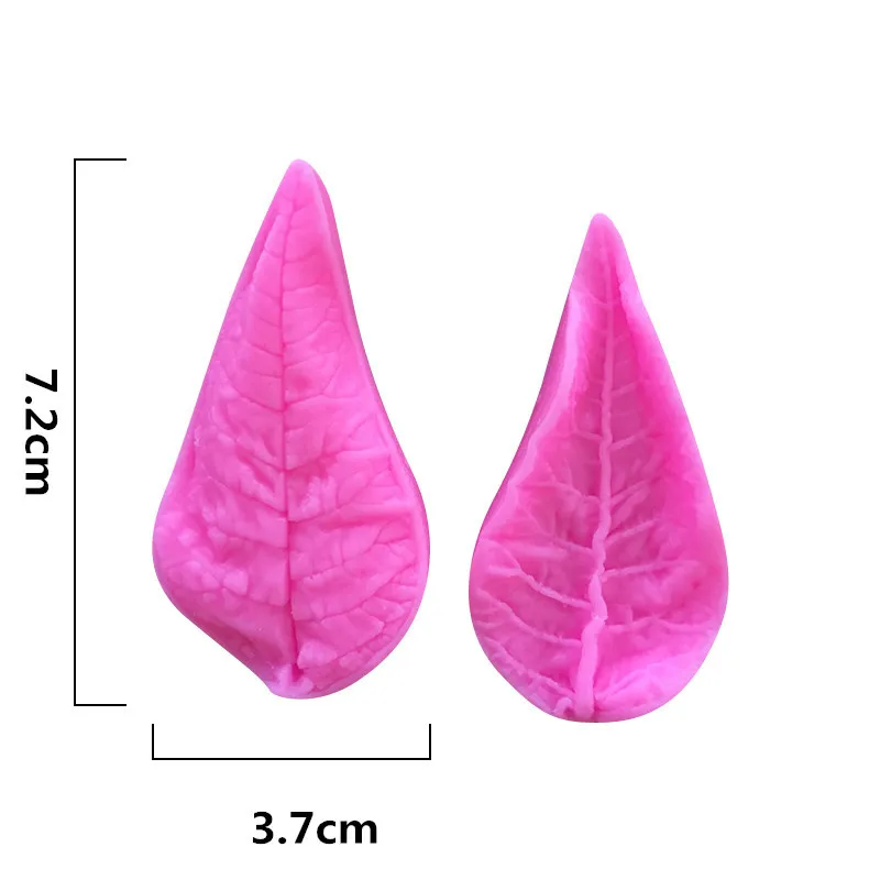 Long Leaf Grain Silicone Cake Mould Fondant Mold Three-Dimensional Stencil Pressing Die One-Piece Double-Sided Printing