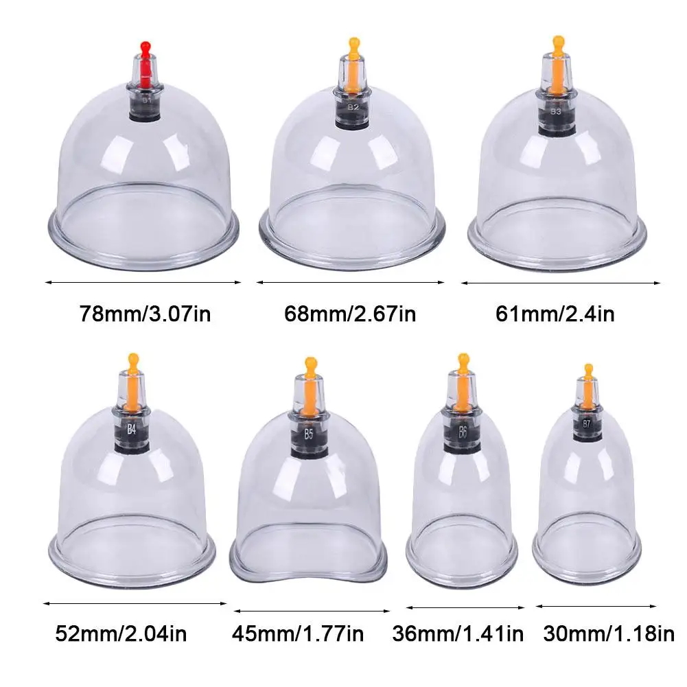 30mm-78mm Coppettazione sottovuoto Barattolo di massaggio Lattine Medicina cinese Fisioterapia Ventose anticellulite Massaggiatore per il corpo Assistenza sana