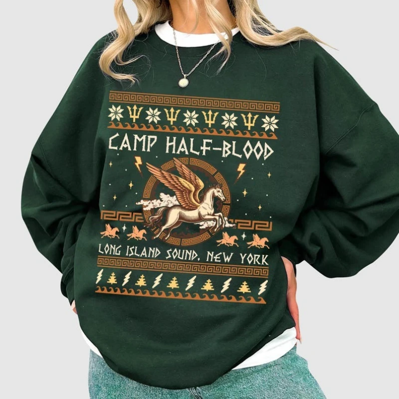 

Ugly Percy Jac kson and the Olympians Christmas Camp Half Blood Bookish осенние и зимние толстовки с длинными рукавами для взрослых