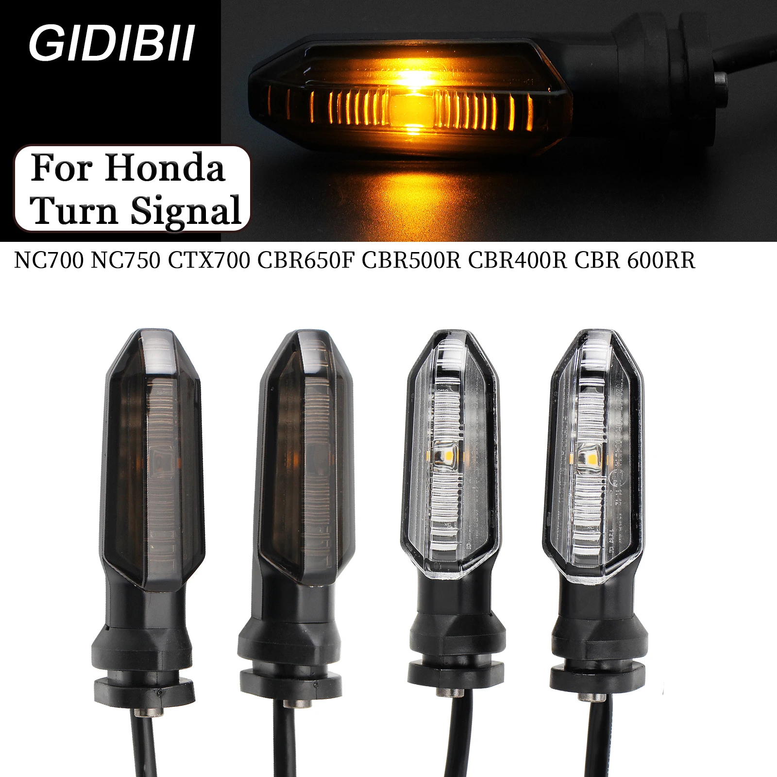 

LED Turn Signal Lights For Honda NC700 NC750 CTX700 CBR650F CBR500R CBR400R CBR 600RR Motorcycle Front And Rear Flashing Lights