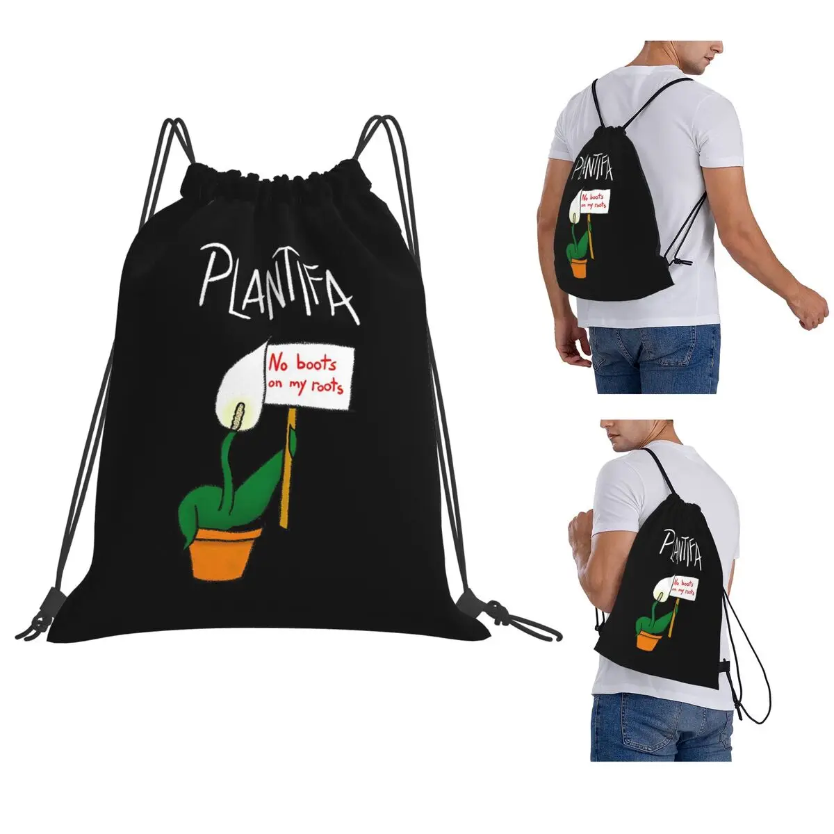 

Plantifa Billy Backpacks Fashion Drawstring Bags Shoes Bag Book Bags for Man Woman School