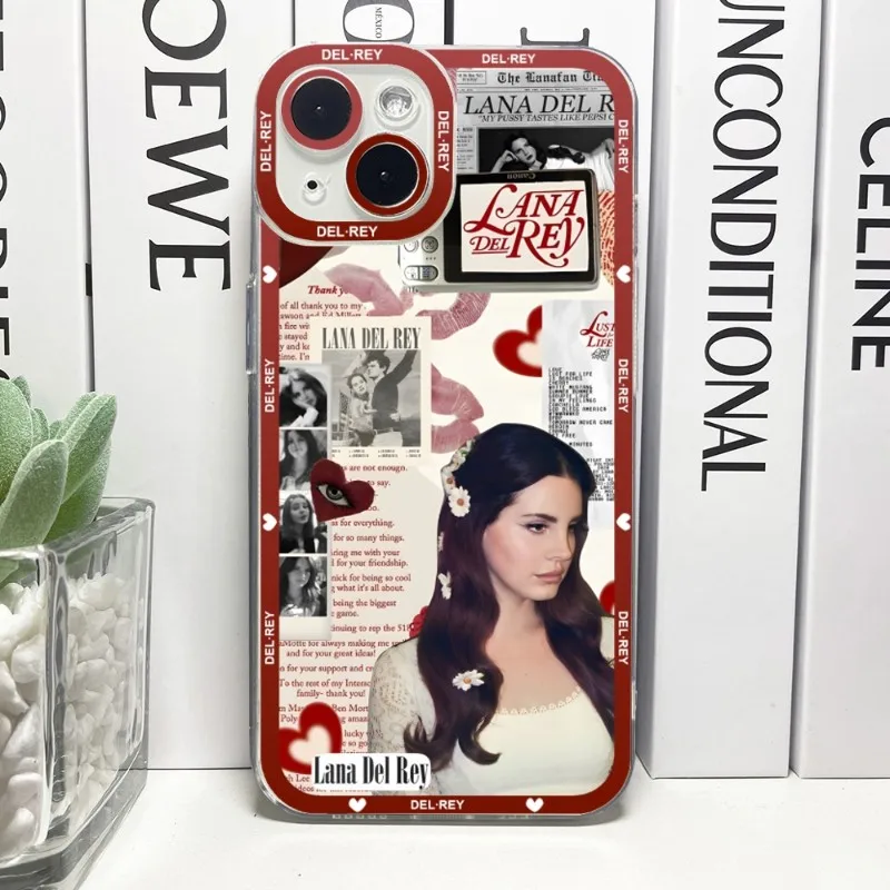 Lana Del Rey Phone Case Telefoon For IPhone 14ProMax 13 14 12 11 Pro Max Mini Transparent Angel Eyes Cover