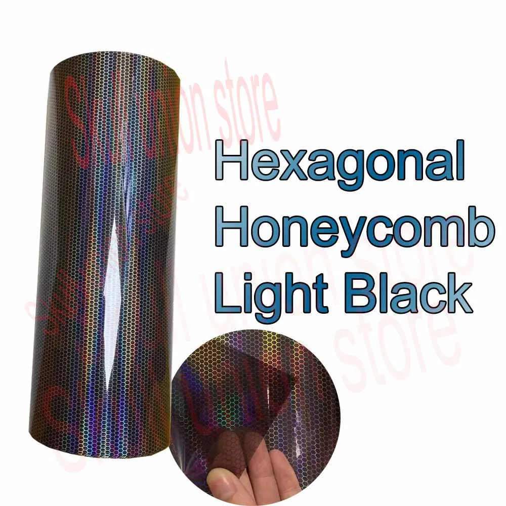 30cmx8M Car Honeycomb Headlight Taillight Vinyl Film Wrap Car Headlight Motorcycle Light Tint Film Fog Light Honeycomb Sticker