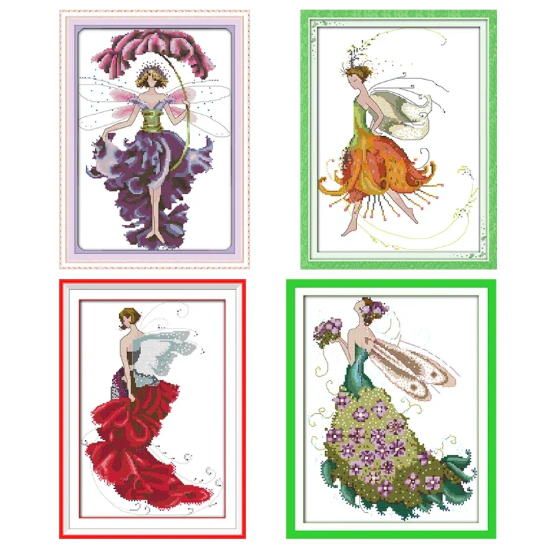 Joy Sunday Cross Stitch Kits Aida Fabric Counted Printed Canvas DMC Cotton Thread Embroidery Kits DIY Patterns