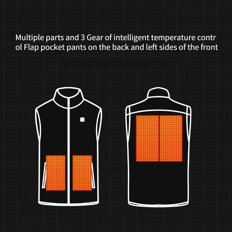 SKAH Polar Fleece Intelligent Heating Vest Winter Electric Heated Jackets Men Heated Coat USB Heating Jacket for Outdoors