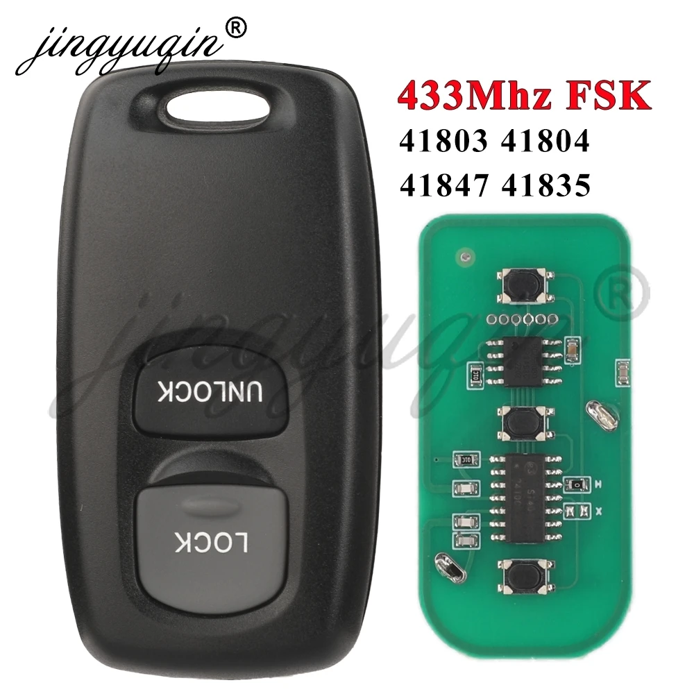 jingyuqin 2Buttons Remote Car Key 433MHZ FSK For Mazda M6 2 3 6 Series 2003-2010 Ford Ranger Everest 41803 41804 41847 41835 Fob