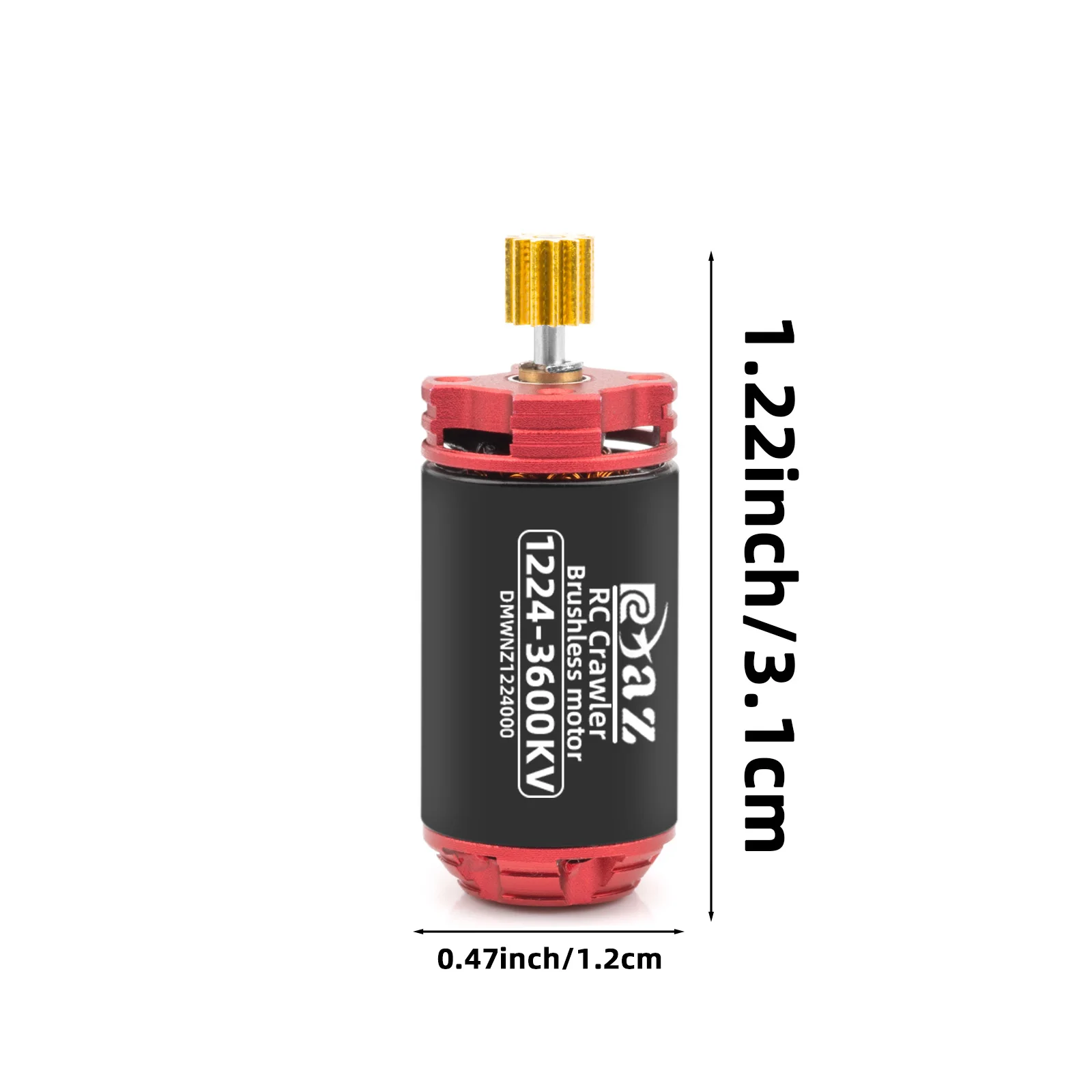 RC مقاوم للماء 1224 فرش السيارات Outrunner 4000kv 3600KV علبة تروس محرك صغير ل RC الزاحف سيارة محوري SCX24 WPL FMS FCX24M