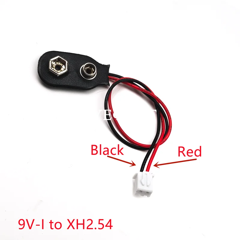 5Pcs/lot 9V Battery Buckle to PH2.0 Xh2.54 2P Terminal Wire 15cm DC Red Positive Black Negative Adapter Wire
