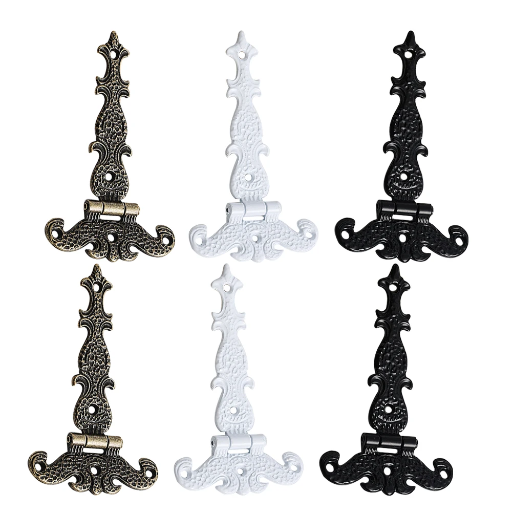 

6 Pcs Zinc Alloy Hinges Vintage Metal Heavy Duty Small Old Cabinet Door Decorative Furniture Hardware Wooden Box Wardrobe Toy