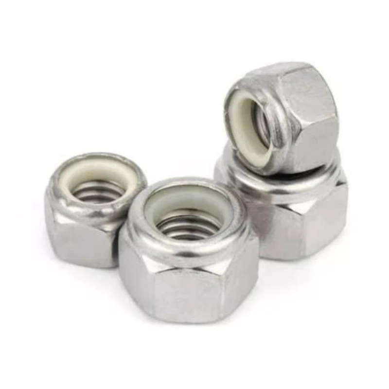 1-100pcs UNC/UNF 2 4 6 810# 1/4 5/16 3/8 7/16 To 7/8-9 304 Stainless Steel Hex Nylon Insert Lock Nut Self-locking Nylock Locknut