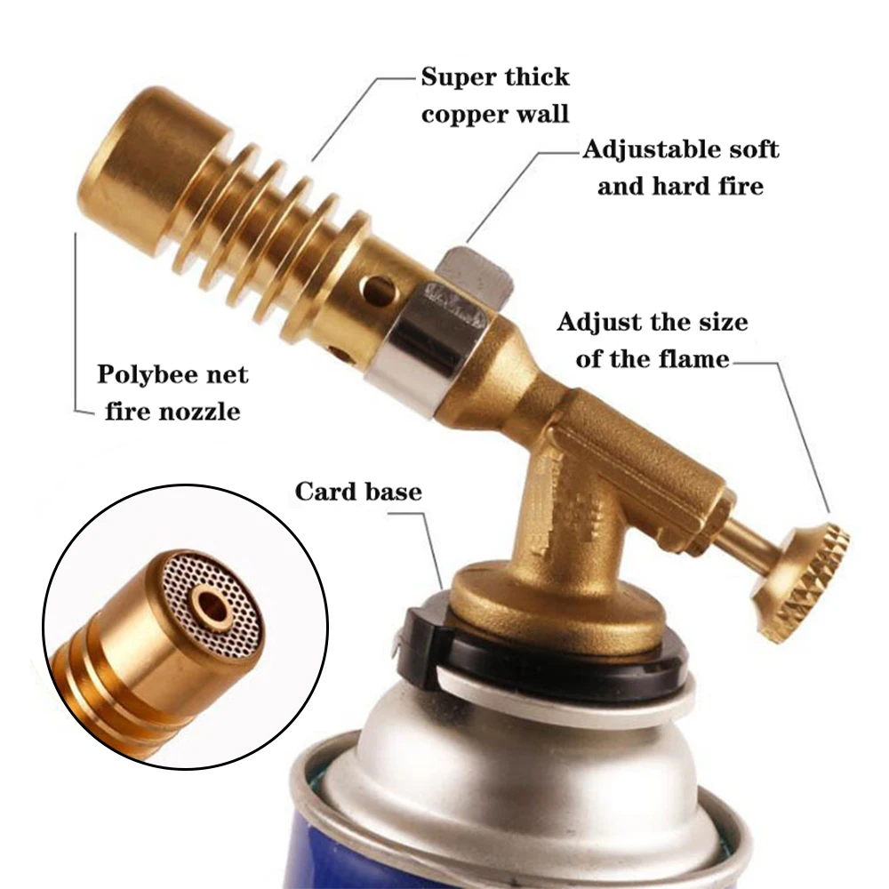 Portable Welding Torch Gas Burner High-temperature Brass Copper Gas Cutting Torch Brazing Propane Weld Pipeline  Flame Gun