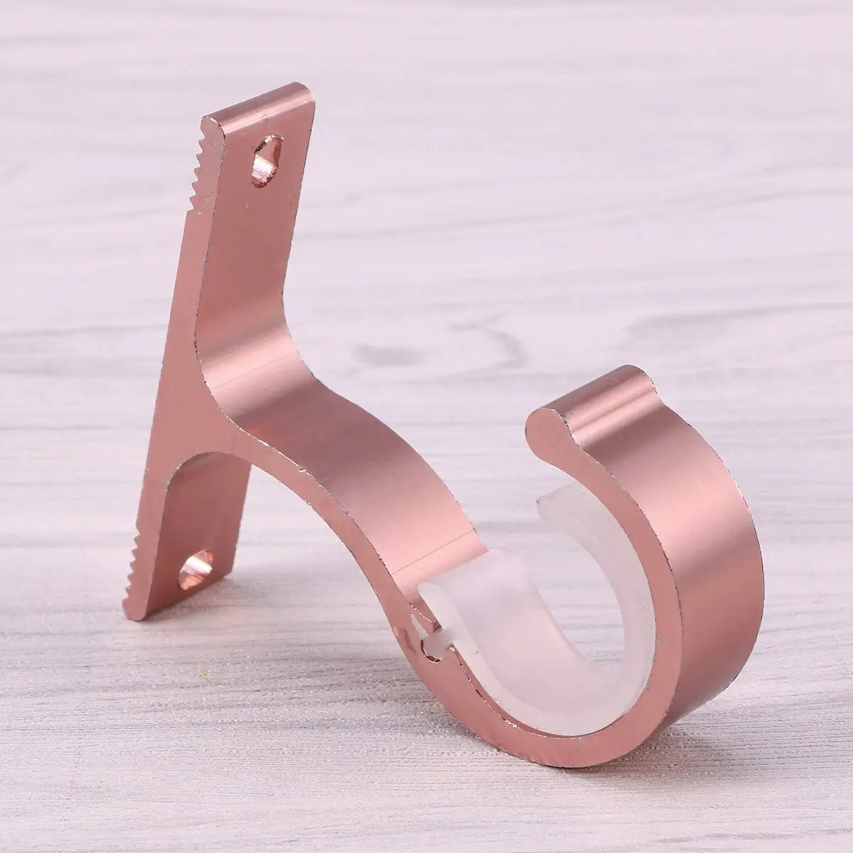 2Pcs Sturdy Aluminum Alloy Curtain Bracket Simple Installation for Single Curtain Rod Wall Mount Drapery Hardware Rose Gold