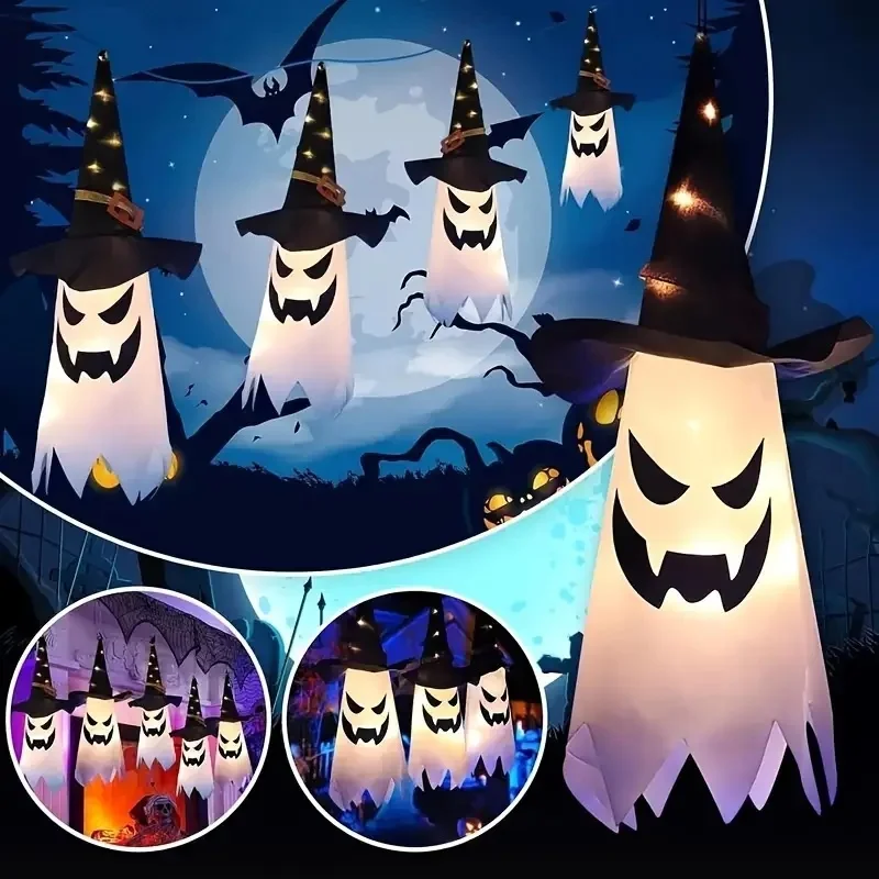 

Halloween Decoration, Flashing Lights, Ghost Festival Decoration, Glowing Wizard Ghost Hat Lights, Decorative Hanging Lights