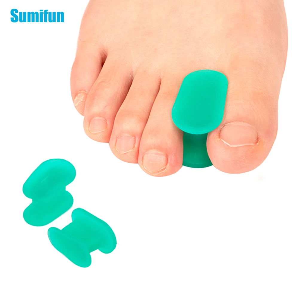 2Pcs Gel Toe Separator Foot Care Tool Silicone Big Toe Bunion Straightener Valgus Hallux Bunion Protector Corrector Alignment