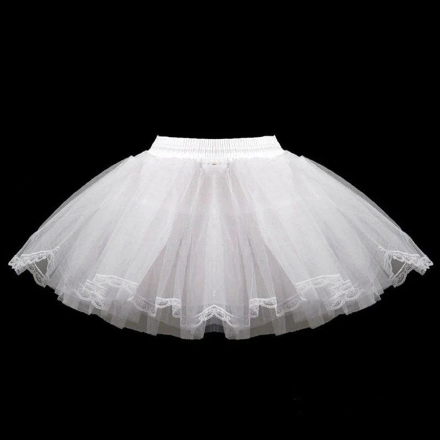 Blumenmädchen Petticoat Unterrock Cosplay Party Kurzes Kleid Jupon Enfant Fille Lolita Ballett Tutu Rock Enaguas Sottogonna Mini – Detail 6