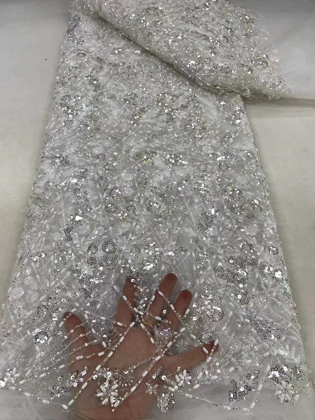 Tela de red de malla nigeriana francesa para novio, lentejuelas de alta calidad para vestido de fiesta de boda, costura, tela de encaje de novio