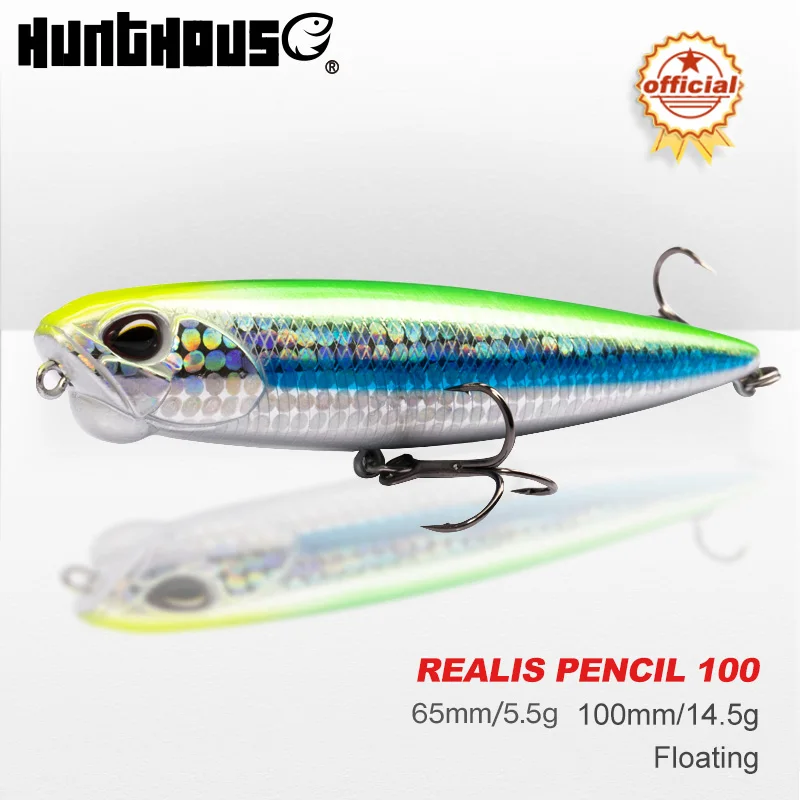 

Hunthouse REALIS Pencil 65 Floating Stickbait Fishing Lure 65/100mm 5.5/14.5g WTD Action With Sound Pesca Artificial 2020 Tackle