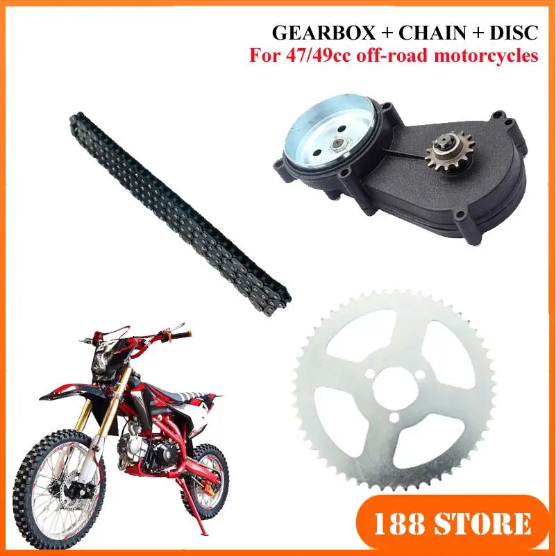49CC Kolya Small Off-Road Zweitaktmotor Getriebe Getriebe T8F Kette 54T Kettenscheibensatz