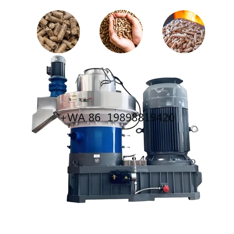 Die Wood Pellet Press Machine Biomass Wood Straw Dust Biomass Pellet Mill Line Price  Machine 100kg/h-4000kg/h Flat