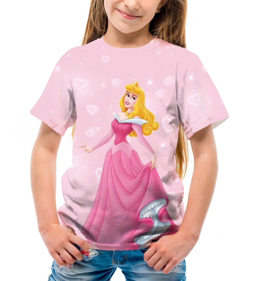 Mermaid White Snow Princess Disney T -shirt Clothing Korean Fashion Round Neck Short Sleeve Spring and Summer