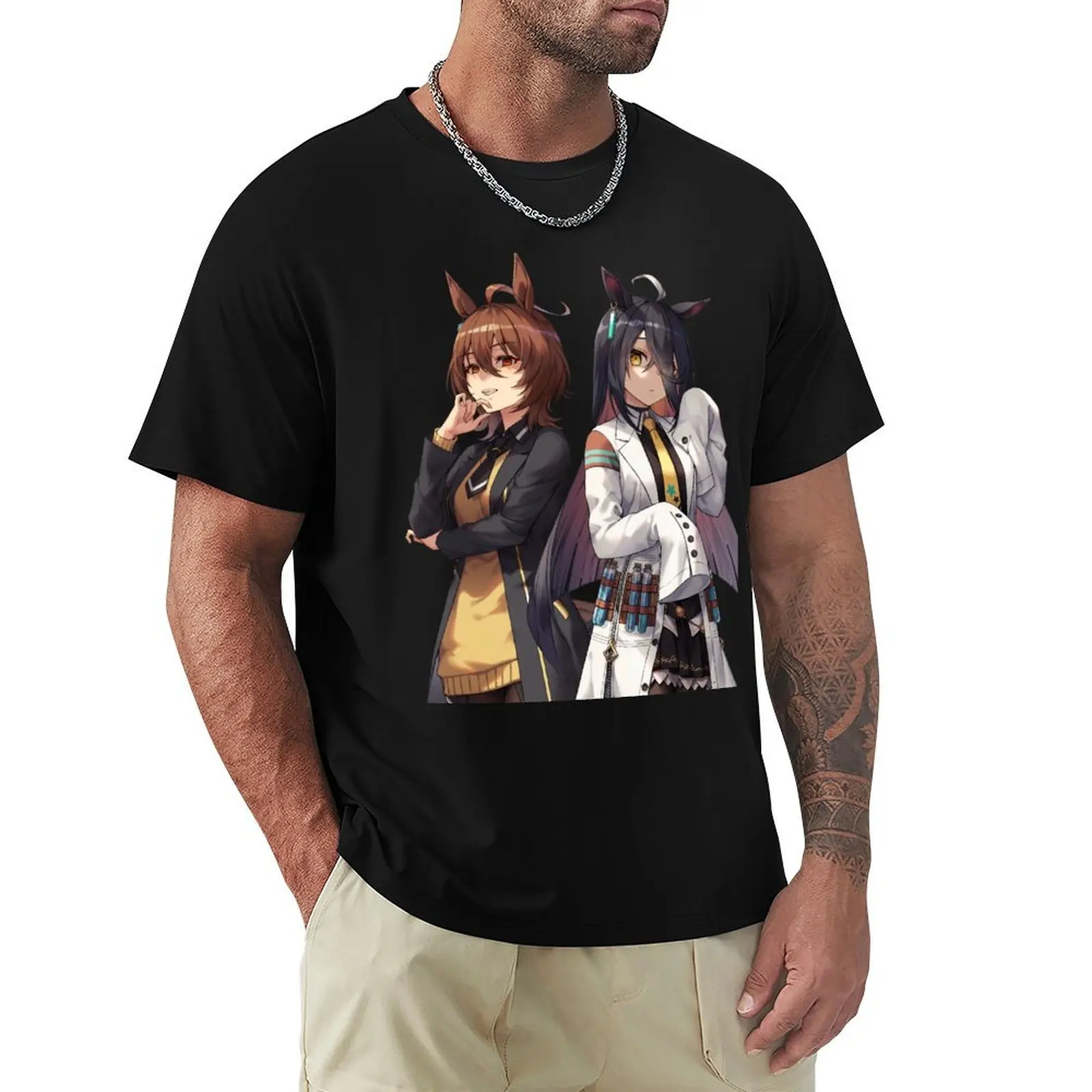 

Agnes Tachyon Manhattan Café Uma Musume T-Shirt Big Size Short Sleeve Casual Top