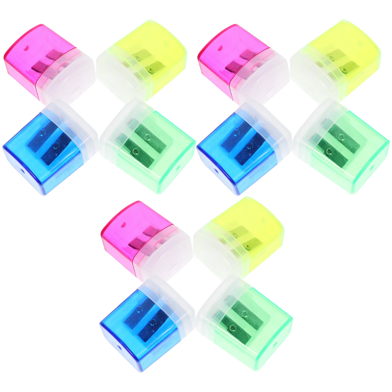 12 قطعة مبراة أقلام رصاص قرطاسية مريحة بفتحات مزدوجة مبراة يدوية لمكتب حقيبة مدرسية خفيفة الوزن لشحذ القلم الرصاص