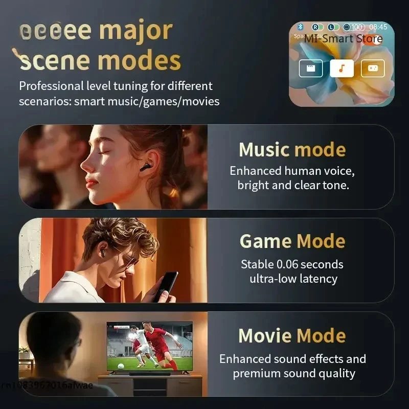 سماعات لينوفو الجديدة بشاشة لمس كاملة ANC بلوتوث 5.4 سماعات إلغاء الضوضاء HiFi ستيريو لاسلكية داخل الأذن سماعات أذن ENC #2