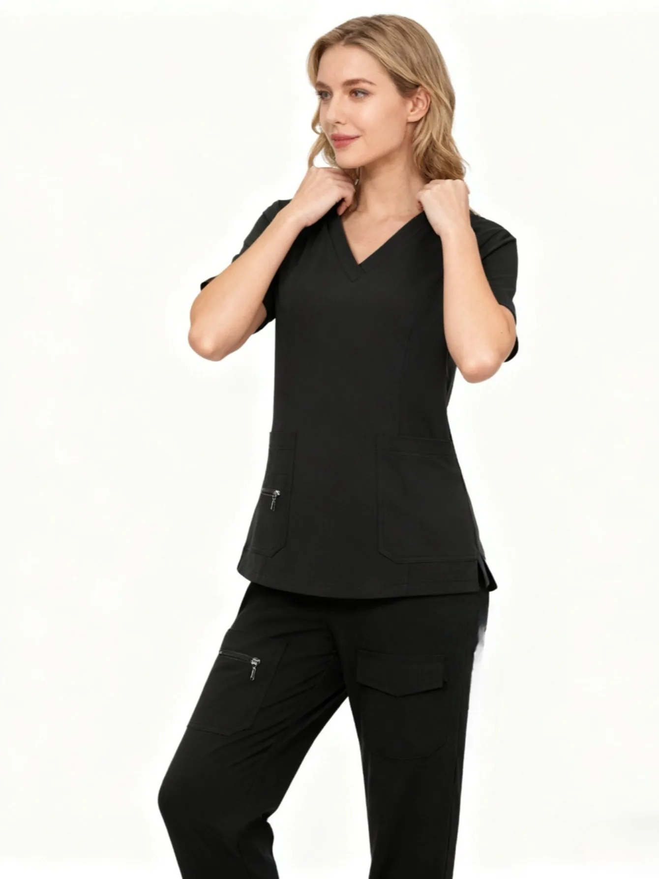 Pet Grooming Clinic Scrubs Set Handwasuniform met korte mouwen voor artsen Verpleegkundigen Werkkamer Medische werkkleding Outfit