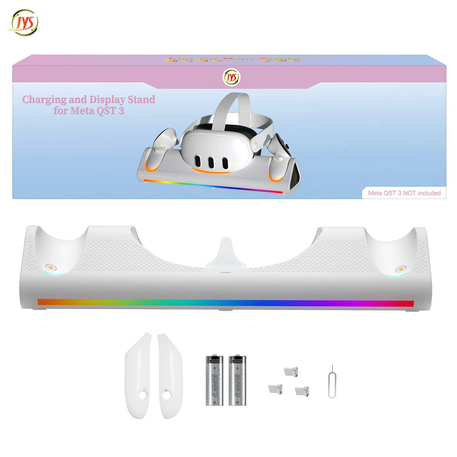 

JYS-MQ006 VR Glasses Charging Dock For Quest 3 Charger Station With RGB Light Charger Stand