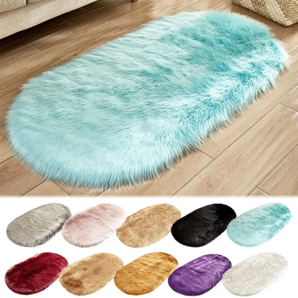 Super Soft Faux Area Rugs for Living RoomSheepskin Area Rugs for Bedroom Floor Shaggy Plush Carpet Faux Rug Bedside Rugs