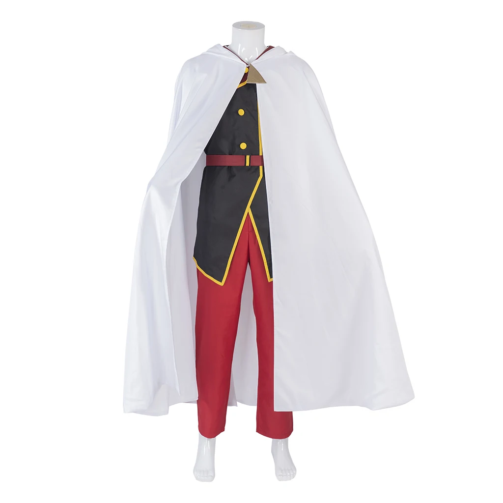 

Raine Whispers Cosplay Costume Men White Top with Vest Pants with Cape Warrior Costume Halloween Costume