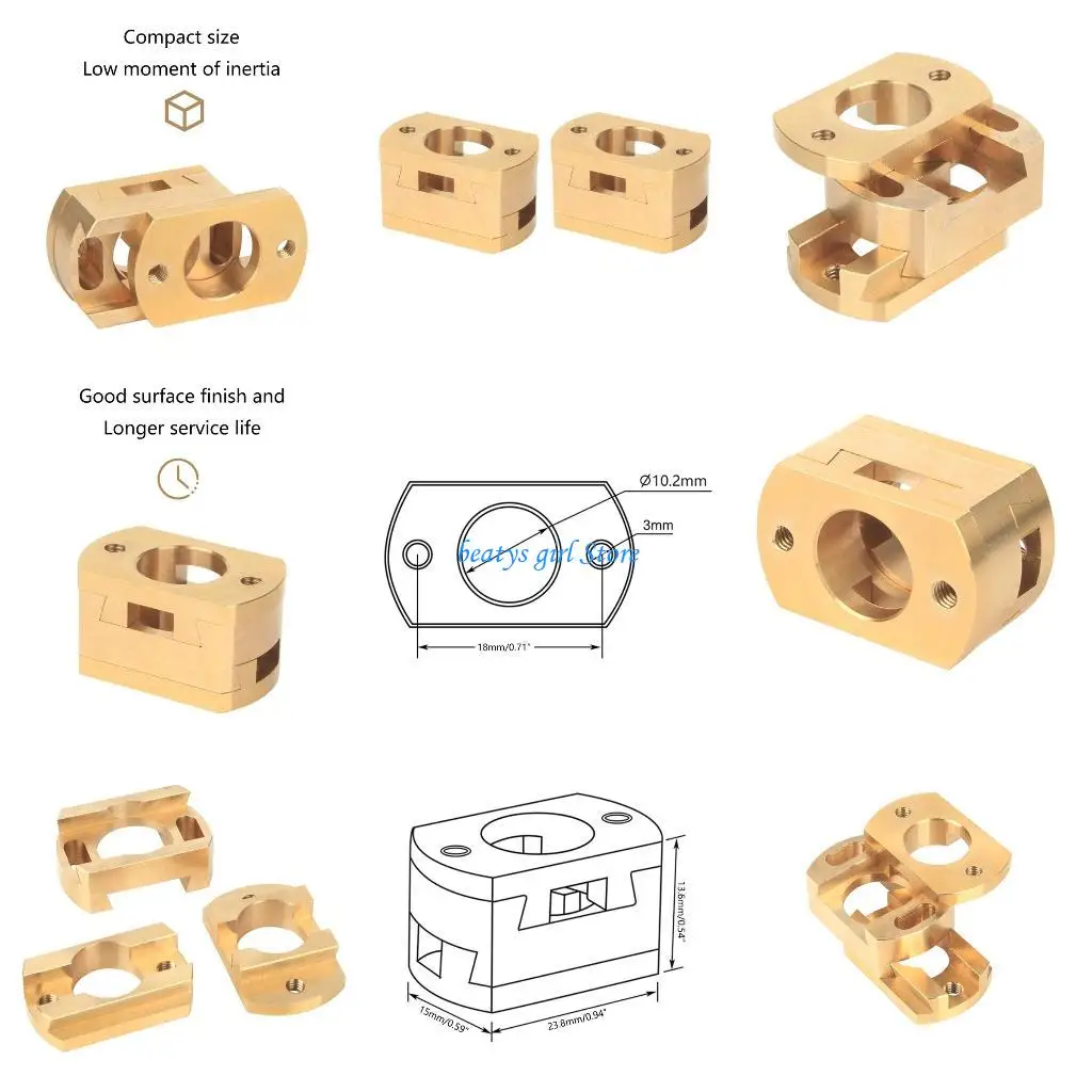 

C7AB Upgraded Brass Z-axis Coupler Coupling Avoid Vibration for Ender-3