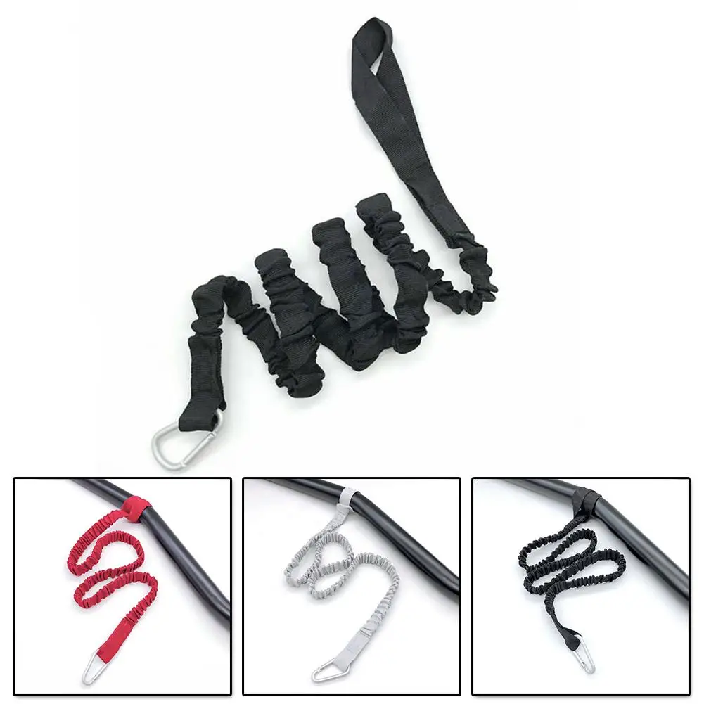 1PC Elastic Kayak Paddle Leash Adjustable With Safety Hook Fishing Rod Pole Coiled Lanyard Cord Tie Rope Rowing Boat Accessories