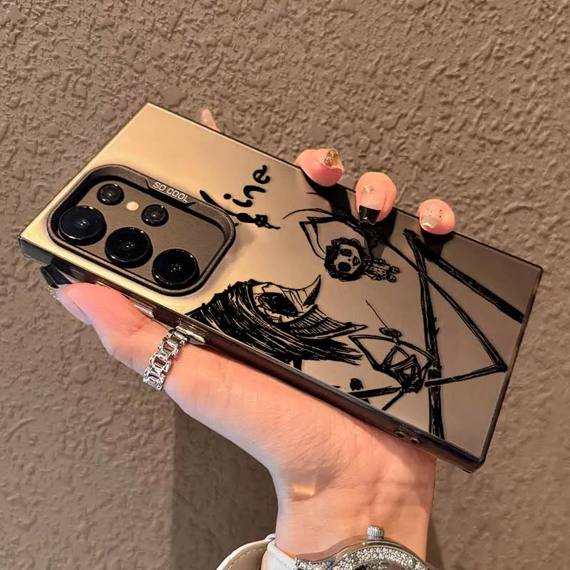 Anime Hot c-cororaline nuevo para Samsung A73 A72 A56 A55 A54 A52 A50 A36 A35 A33 A32 26 24 22 14 11 funda de teléfono plateada colorida