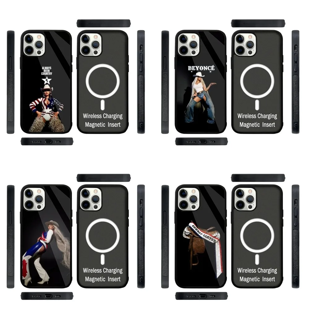 B-Beyonce COWBOY C-CARTER Phone Case Strong Magnetic For IPhone 15,14,13,Pro,Max,Plus,11,12,Mini For Magsafe Wireless Charging