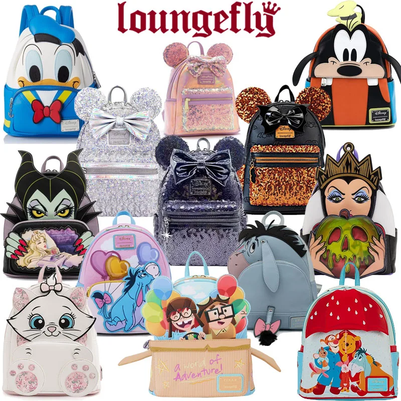

40 styles Loungefly Disney series Minnie Sequin/Cinderella/Stitch/Winnie/Donald Duck/Beauty and the Beast/Judy Mini Backpack
