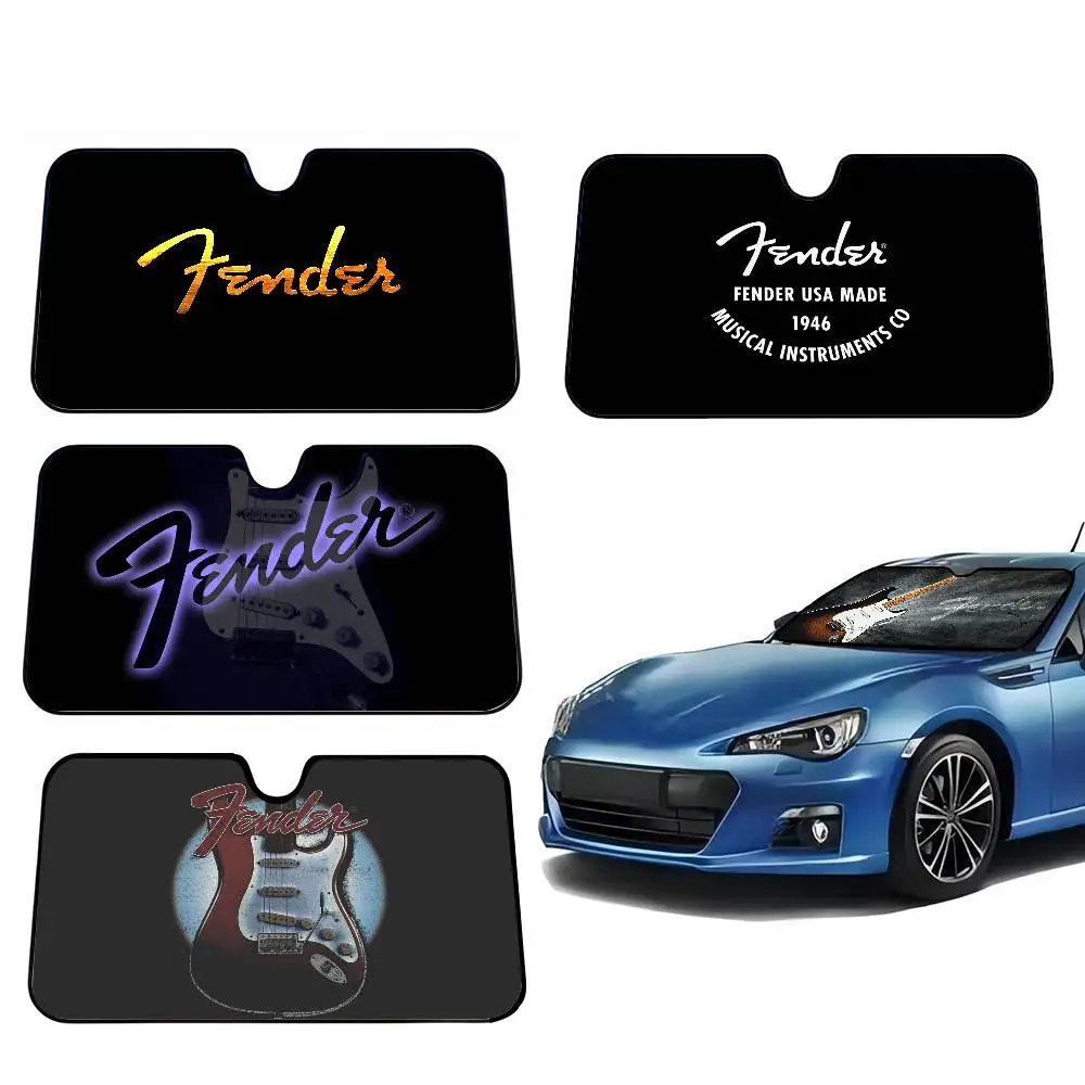 

Солнцезащитная пленка для лобового стекла автомобиля с логотипом Fender, мультяшный дизайн, защита от солнца, аксессуары для автомобиля