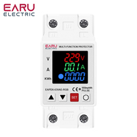 3IN1 Display 63A 230V Adjustable Over Voltage and Under Voltage Protective Device Protector Relay Over Current Protection Limit