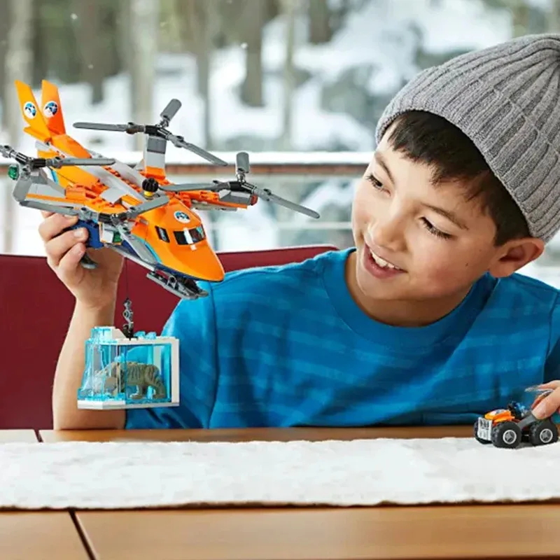 Compatibele sets bouwstenen uit de stadsserie 60193 Arctic luchtvervoer Helikopter poolvervoer vliegtuigen kindercadeaus