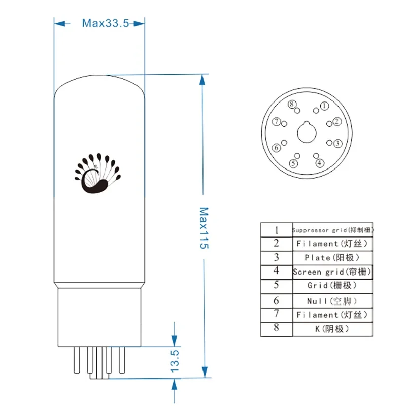 Psvane-Amplificador De Tubo De Vácuo, HiFi Amp Audio, Fábrica Original Combinado Par, Substituir EL34 6CA7 6L6, Frete Grátis, EL34C