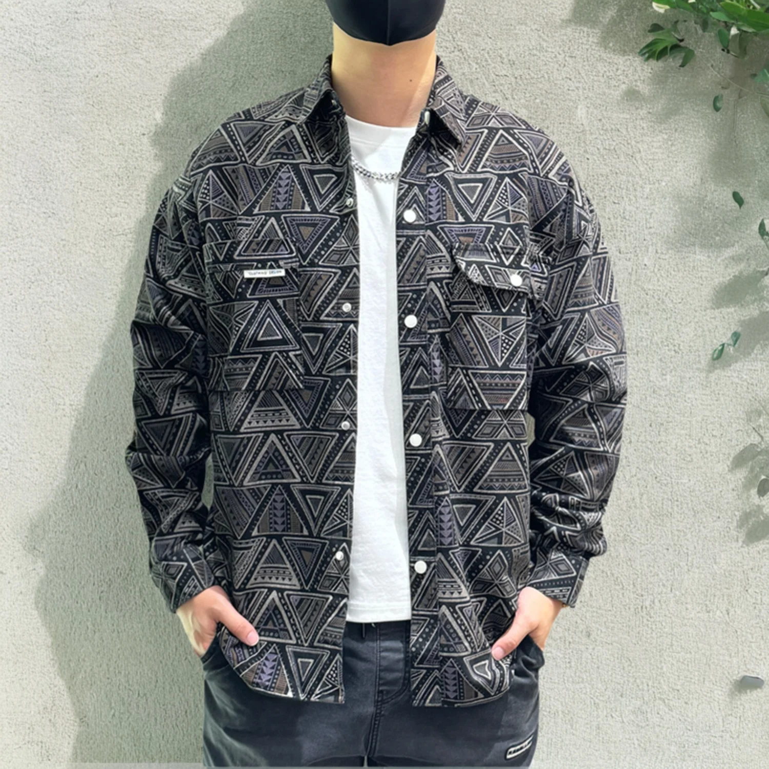 Vintage Shirt Coat Men Spring And Autumn New High-Grade Long-Sleeved Shirt National Style Casual Jacket