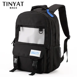 TINYAT-mochila de lona para hombre y mujer, morral escolar impermeable para ordenador portátil, mochila de ocio para adolescentes, bolso de hombro para viaje