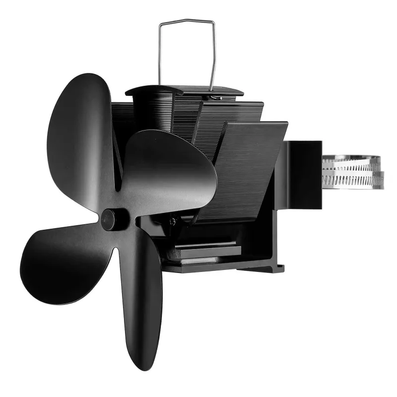 Magnetic Stove Fan Indoor Wood Burning Fireplace Chimney 4 Blades Ecofan Magnetic Flue Pellet Stove Fan Home Heater
