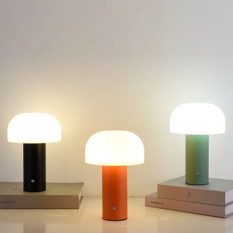 

Светодиодная USB перезаряжаемая грибная лампа, трехцветная сенсорная лампа с регулируемой яркостью, декоративная настольная лампа для спальни, гостиной, кабинета, кемпинга