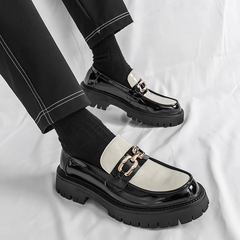 Size 38-46 Loafers Men Thick-soled Durable and Casual Fashion Brand Leather Shoes Business Travel and Banquet Shoes Men