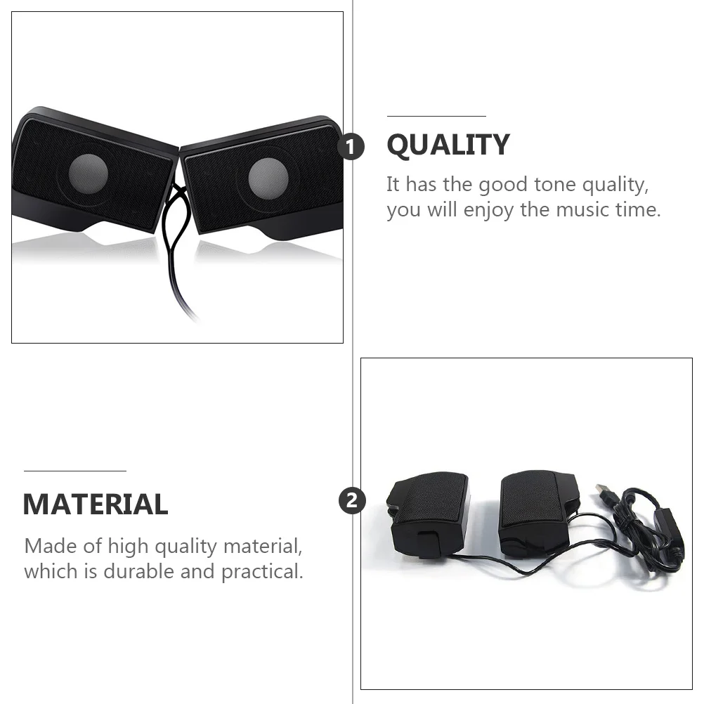 

1 Pair Usb Mini Computer Speakers Desktop Sound Box For Laptop Music Player Clear Audio Portable Compact Speaker Home Office Use
