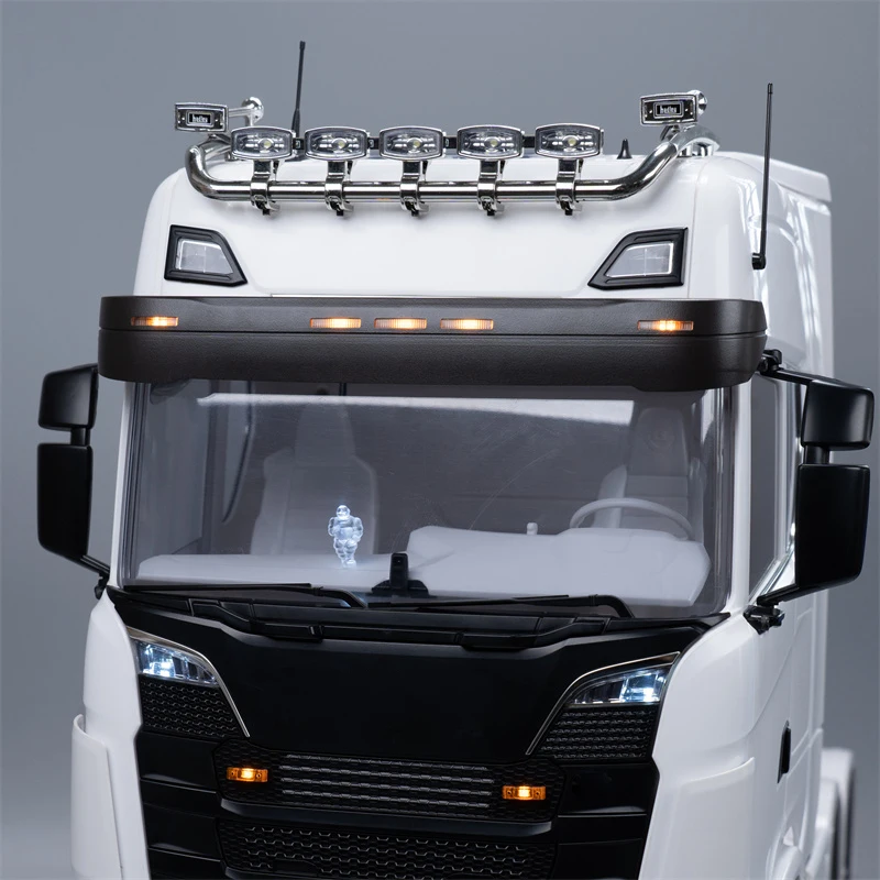 LED 1 Set Simulation Plastic White Sun Visor for 1/14 Tamiya RC Truck Car Scania 770S 6X4 56368 8X4 56371 Diy Parts Toys